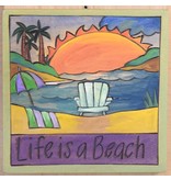 'Life is a Beach' Art Plaque 7x7"