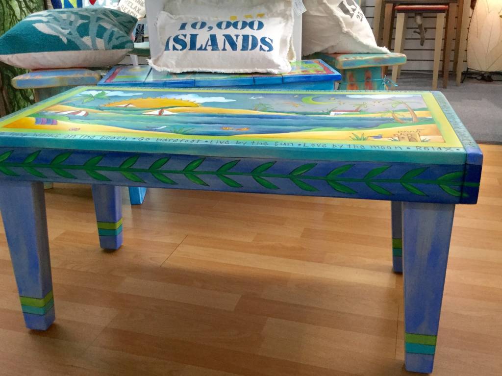 Coastal Bench 36"W x18D X 18H milled legs