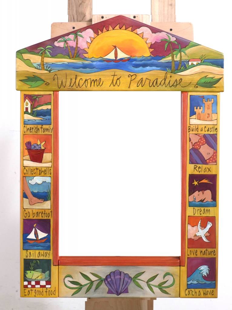 Mirror Welcome to Paradise (24x33) (Sun & Sailboat)