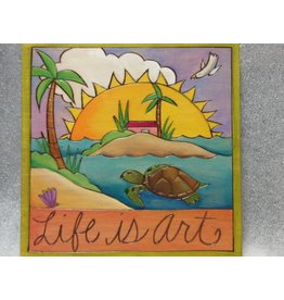 'Life is Art' Art Plaque 7x7"