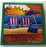 'Relax' Art Plaque 7x7"