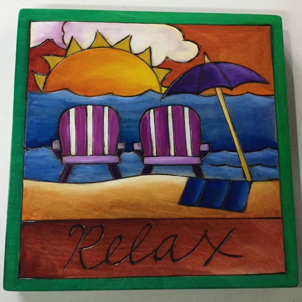 'Relax' Art Plaque 7x7"