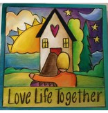 'Love Life Together 2' Art  Plaque 7x7"