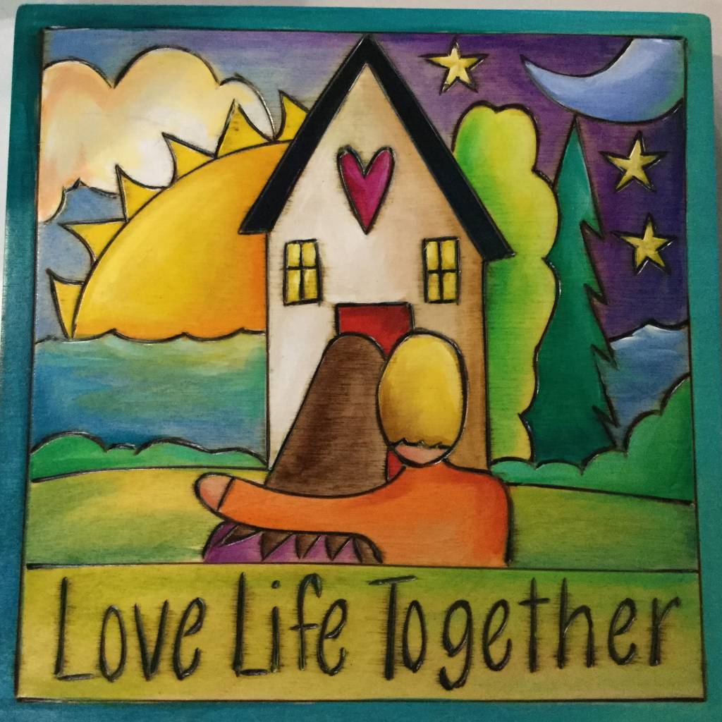 'Love Life Together 2' Art  Plaque 7x7"