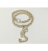 Gold & Silver Twist 16" Necklace by Dovera