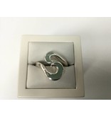 Amazonite Wave Bypass Ring SS