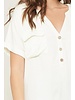 EM & ELLE Jasmine Short Sleeve Buttoned V-Neck
