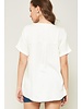 EM & ELLE Jasmine Short Sleeve Buttoned V-Neck
