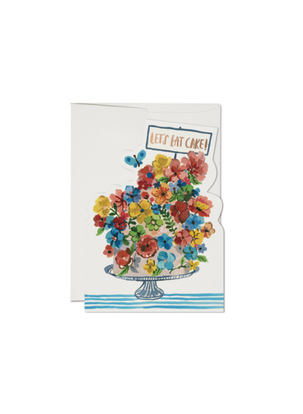 Red Cap Cards Flower Cake Card