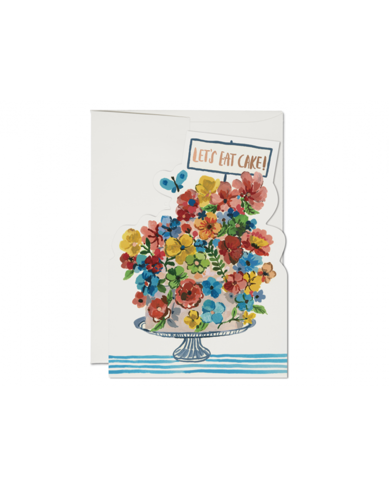 Red Cap Cards Flower Cake Card