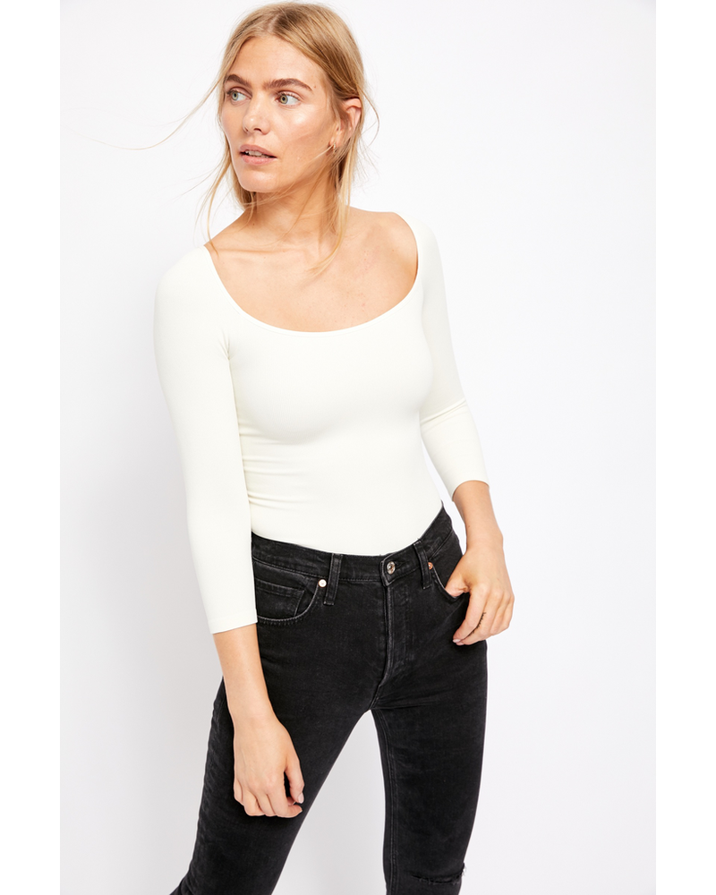 Free People Square Neck 3/4 Sleeve
