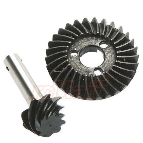 HOT RACING Hot Racing 27T/8T HD 0.9 Module High Pinion Bevel Gear Set.   FEATURES:  Compatible with Axial AR44 axles Hardened steel for increased strength Provides over drive for the front axle   YOU WILL RECEIVE:  One 8T Bevel Gear One 27T Bevel Gear Hi