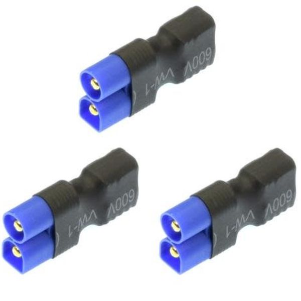 APEX Apex RC Products No Wire Female Ultra T Plug (Deans Style) -> Male EC3 Adapter - 3 Pack #1250