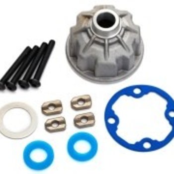 Traxxas Carrier, differential (aluminum)/ x-ring gaskets (2)/ ring gear gasket/ spacers (4)/ 12.2x18x0.5 MW