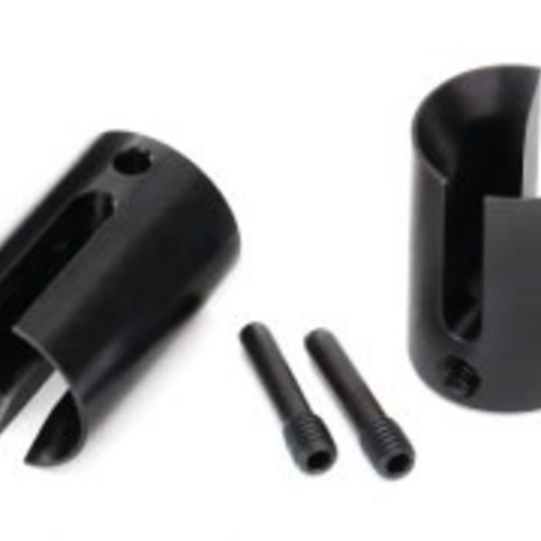 Traxxas Drive cup, machined steel (2)/ 4x17mm screw pins (2)
