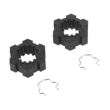 Traxxas Wheel Hubs, Hex (2) + Hex Clips (2); X-Maxx