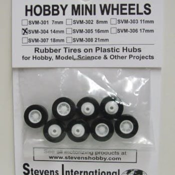 14mm Rubber Tires on Plastic Hubs (8)