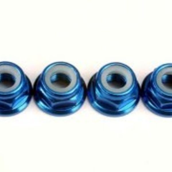 Traxxas 4147X Nuts 5mm Flanges Alum Blue TMx 2.5 (4)