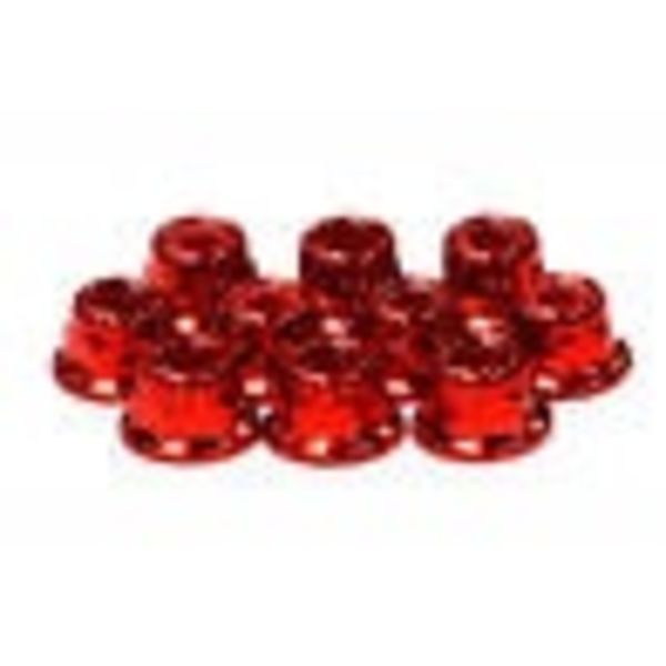 Integy C24434RED Color Flanged Locknut 4mm (10)