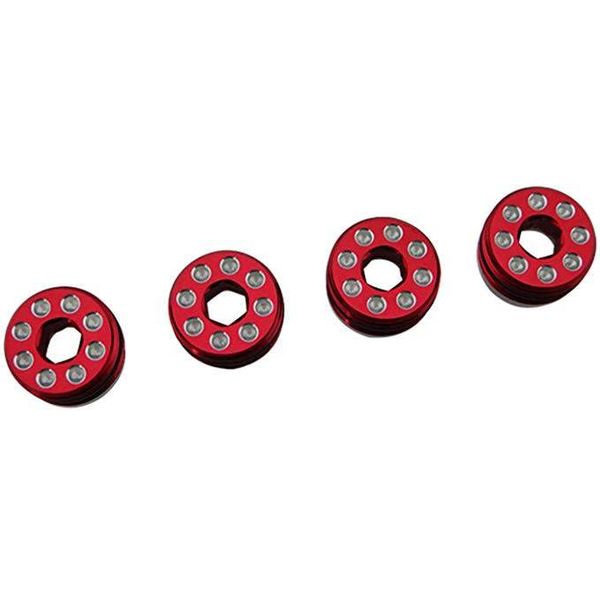 HOT RACING AON21N02 Aluminum Delrin Cap Hub Nut Red Arrma 1/8