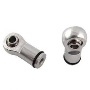 HOT RACING RVO154M08 SILVER BALL TYPE ALUMINUM SHOCK ENDS