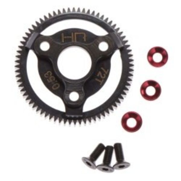 HOT RACING STE872 TG Red Steel Spur Gear 48P 72T