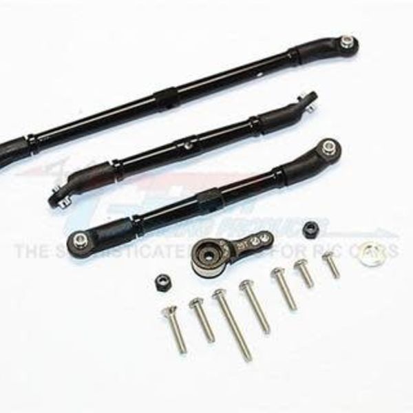 GPM Racing Axial SCX10 II Black Aluminum Adjustable Links W/ Saver SCX2160M-BK