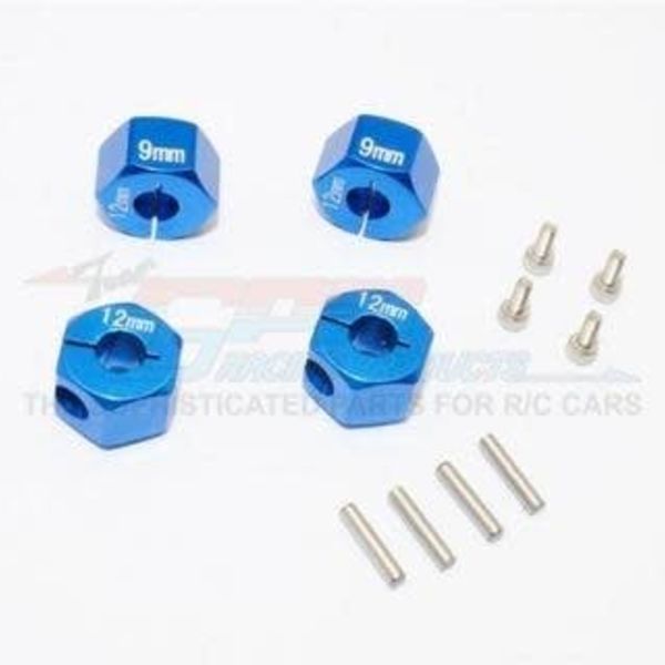 GPM GPM Racing Traxxas 4-Tec 2.0 Blue Aluminum 9mm Thick Wheel Hex Adapters GT010-12X9MM-B