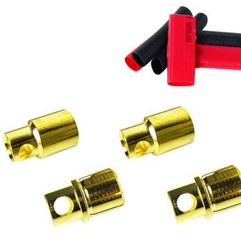 Bullet Connectors - 8mm - (2) Male, (2) Female