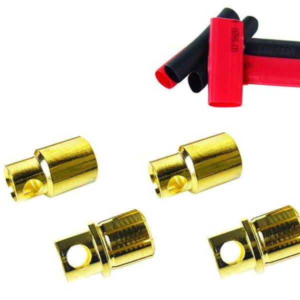 Bullet Connectors - 8mm - (2) Male, (2) Female