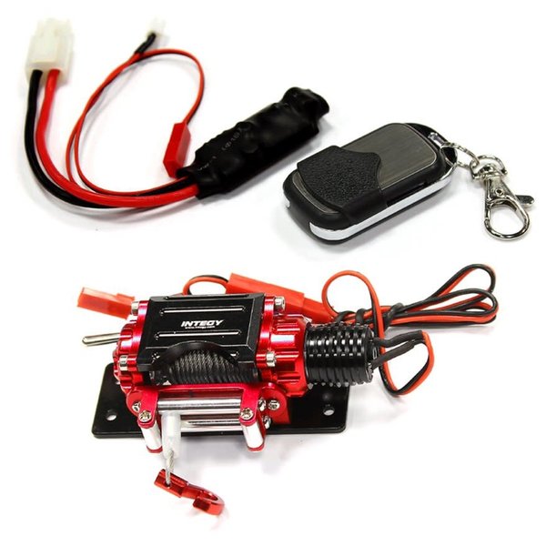 Billet Machined T3 Realistic Mega Winch w/Wireless Module for 1/10 Scale Crawler C24888RED