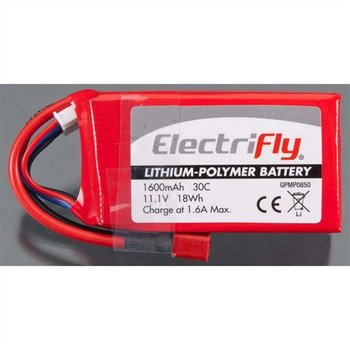 LiPo 3S 11.1V 1600mAh 30C Elctrfly w/Ult Plug