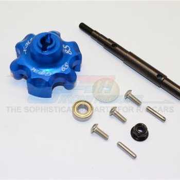 GPM GPM RACING TRAXXAS X-MAXX BLUE ALUMINUM CUSH DRIVE HOUSING W/ SHAFT TXM8035S-B