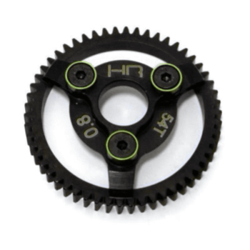 HOT RACING hot Racing light weight hardened steel 54 tooth, 32 pitch (0.8 Mod) spur gear for the 1/10 Traxxas Bandit, Rustler, 2WD Slash, 2WD Stampede, and Telluride vehicles