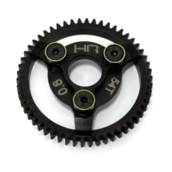 HOT RACING hot Racing light weight hardened steel 54 tooth, 32 pitch (0.8 Mod) spur gear for the 1/10 Traxxas Bandit, Rustler, 2WD Slash, 2WD Stampede, and Telluride vehicles