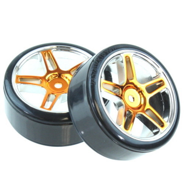 redcat Anodized Yellow Drift Wheels and Tires