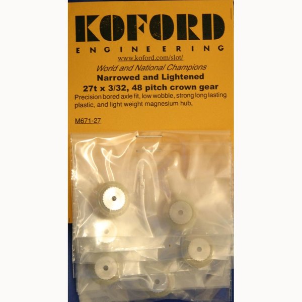 KOF671-27 NARROWED 27T x 3/32 AXLE CROWN GEAR