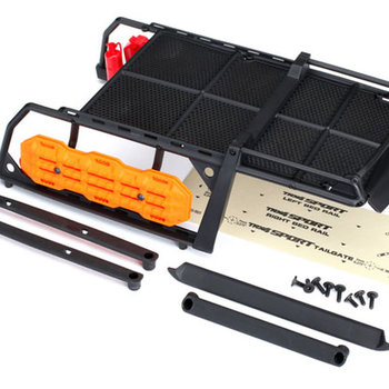 Traxxas Expedition rack, complete (includes traction boards, shovel, axe, jack, fire extinguisher, fuel cans, & mounting hardware)