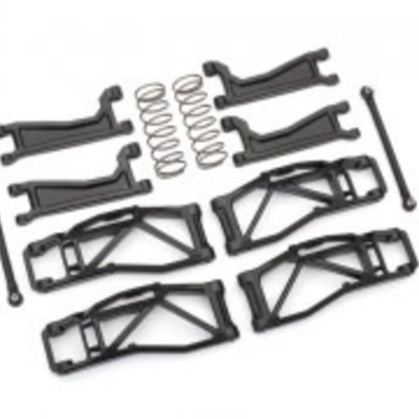 Traxxas Suspension kit, WideMaxx™, black (includes front & rear suspension arms, front toe links, rear shock springs)