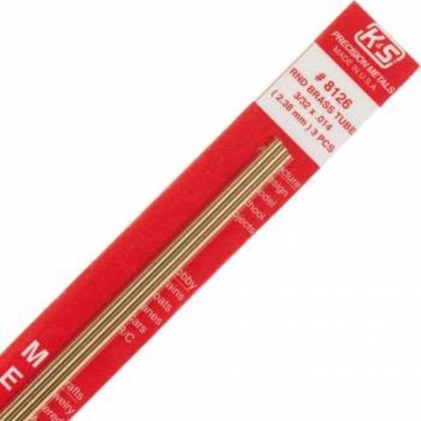 K&S (3)3/32 ROUND BRASS TUBE