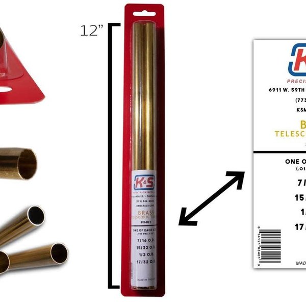 K&S Brass Telescoping Tubing 7/16-17/32