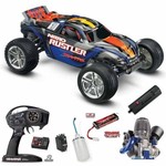 Traxxas 44096-3 1/10 Nitro Rustler 2WD w/TRX Silver/Blue