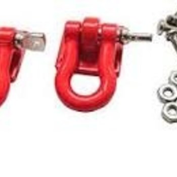 APEX APEX RC PRODUCTS 1/10 RC ROCK CRAWLER SCALE RED WINCH SHACKLES - 2PCS