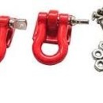 APEX APEX RC PRODUCTS 1/10 RC ROCK CRAWLER SCALE RED WINCH SHACKLES - 2PCS