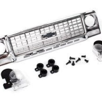 Traxxas Grille, Chevrolet Blazer (1979)/ grille retainers (4)/ headlight housing (2)/ lens (2)/ 2.6x8 BCS (4)/ 2.5x6 BCS (2) (fits #8130 body)