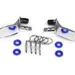 Traxxas Mirrors, side, chrome (left & right)/ o-rings (4)/ body clips (4) (fits #8130 body)