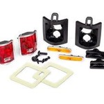 Traxxas Tail lights, left & right (assembled)/ tail light retainers, left & right/ side marker lights (assembled) (2)/ side marker retainers (2)/ mounting tape (2)/ 1.6x5 BCS (self-tapping) (4)/ 2.6x8 BCS (2) (fits #8130 body)