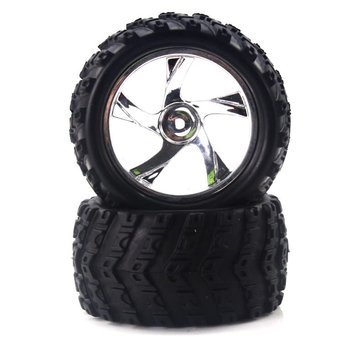 redcat Tire and Chrome Rim for Monster Truck (23626V+28662) 2P