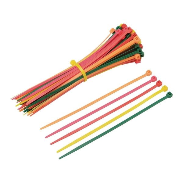 8 In. Fluorescent Cable Ties 100 Pk