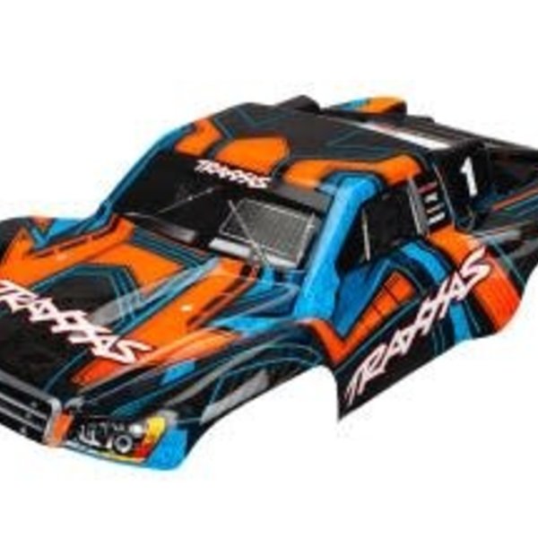 Traxxas Body, Slash 4X4, orange and blue (painted, decals applied)